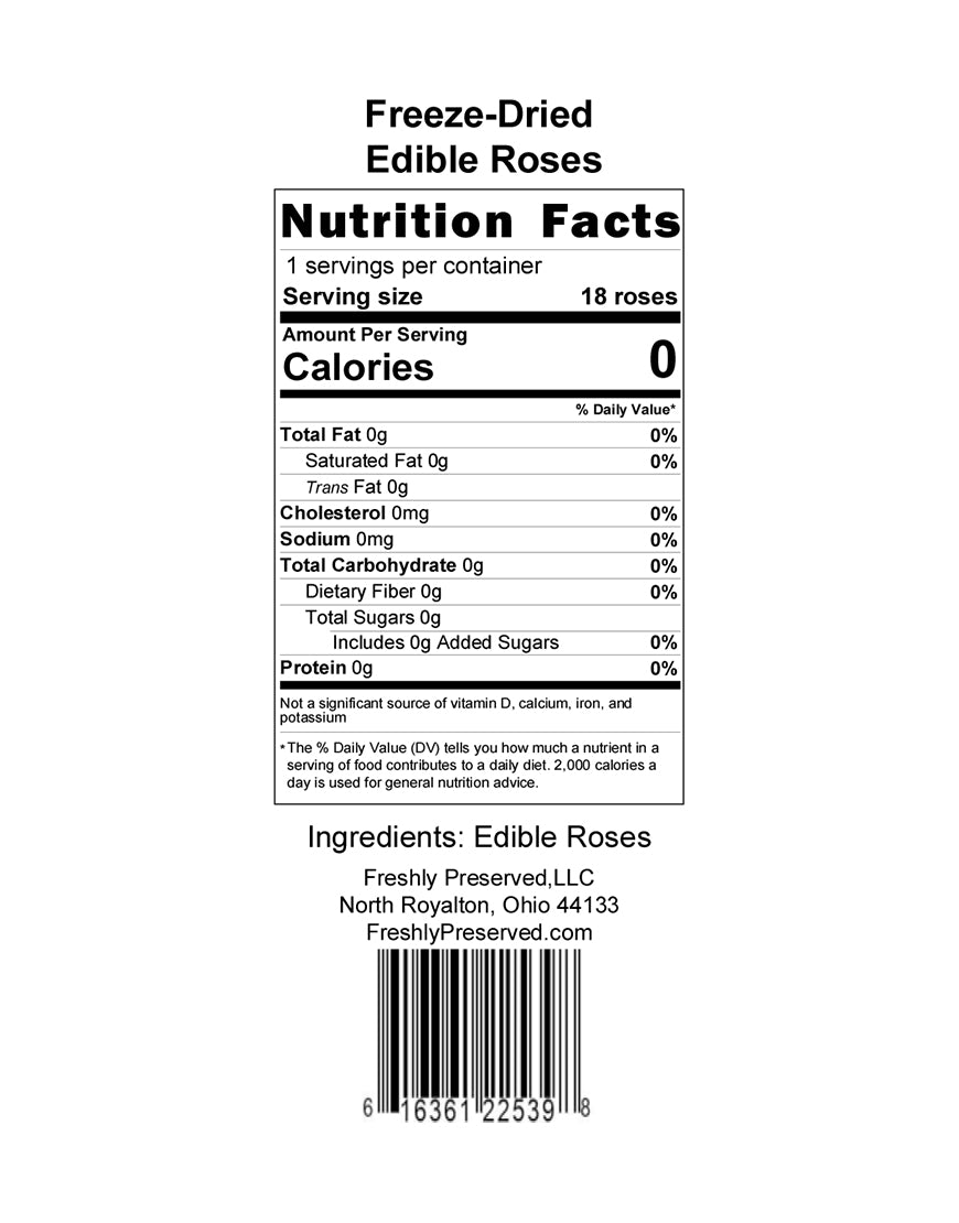 Freeze-Dried Edible Flowers Mini Roses & Mixed Flower Petals